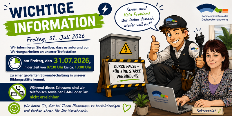 Titelbild zum News-Artikel Geplante Stromabschaltung am 31. Juli 2026 – Wartungsarbeiten an der Trafostation