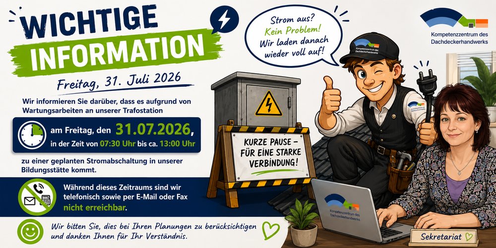 Titelbild zum News-Artikel Geplante Stromabschaltung am 31. Juli 2026 – Wartungsarbeiten an der Trafostation